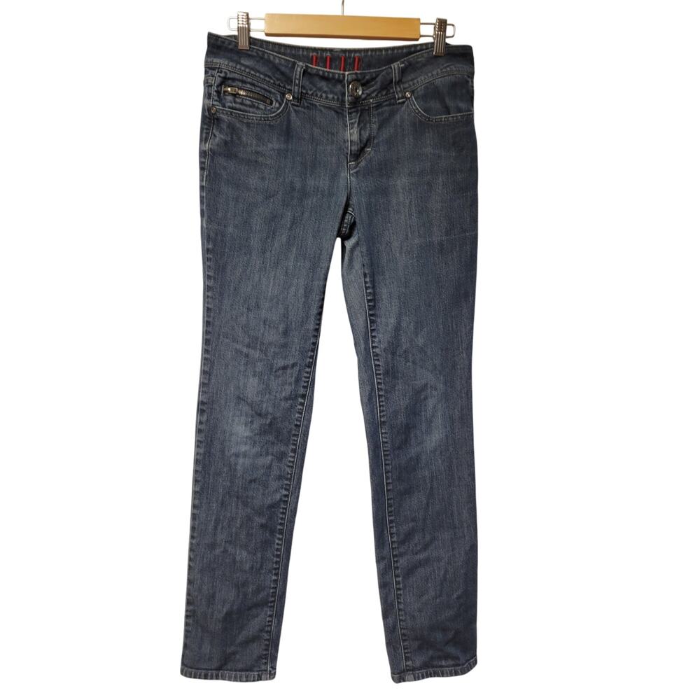 Y2K Elle Medium Wash Tapered Leg Jeans Womens Low Rise Size‎ 8R